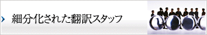 細分化された翻訳スタッフ